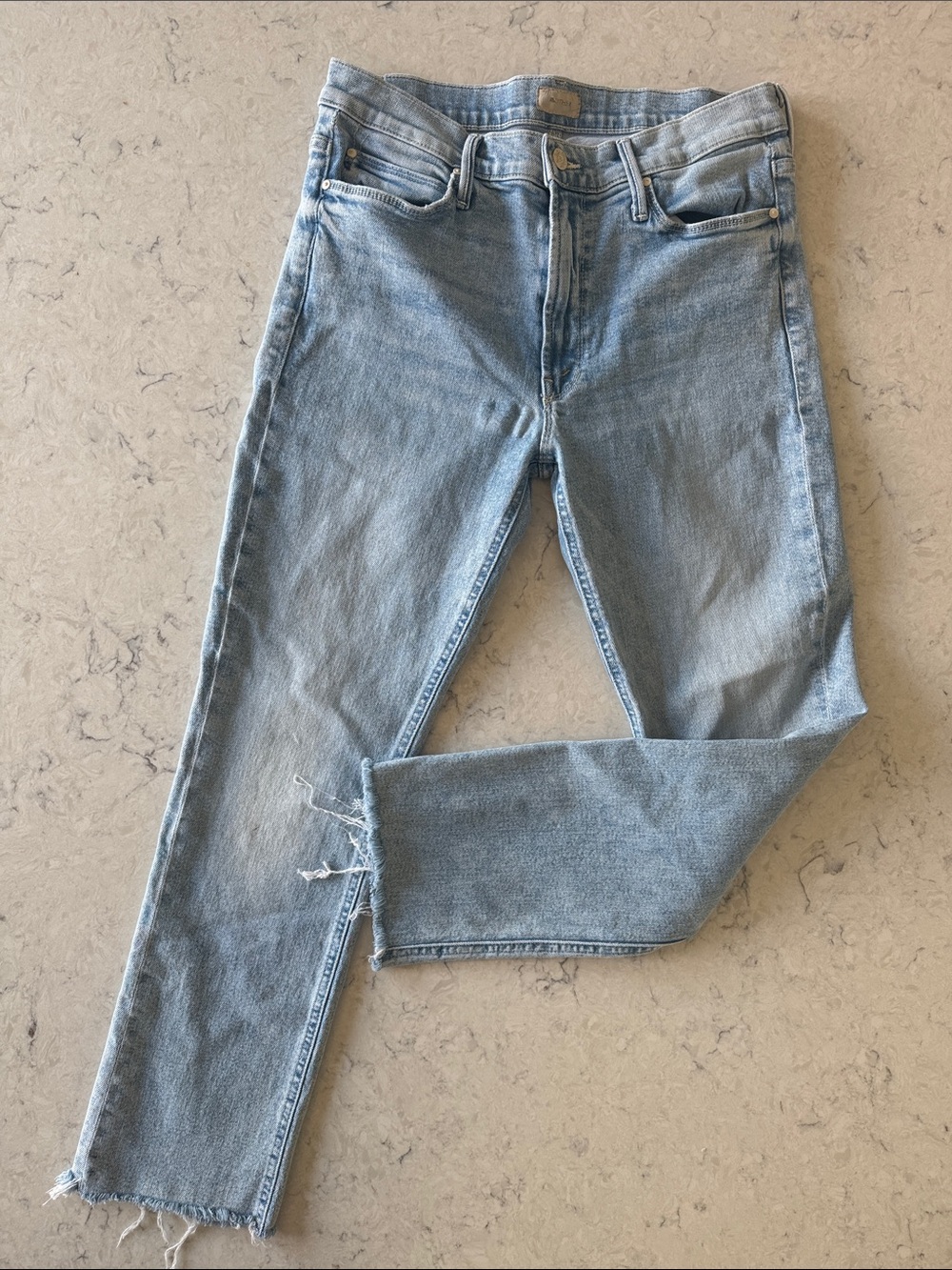 MOTHER denim The Mid Rise Dazzler Ankle Fray Reading By The Pool size 30 - Picture 7 of 14